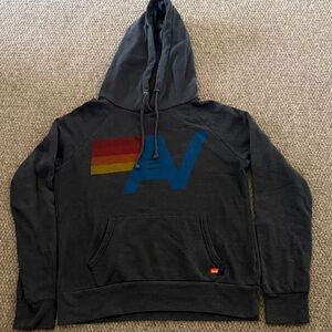 Aviator Nation dark grey Hoodie with Blue and Red Accents
